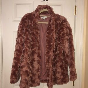 pink fur coat